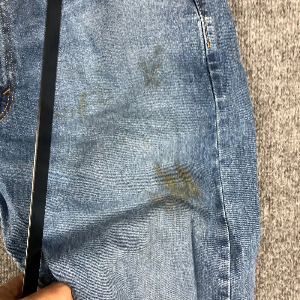 Levi's 505 Jeans Mens 36x32 Blue‎ Straight Fit Stretch Distressed Workwear Worn